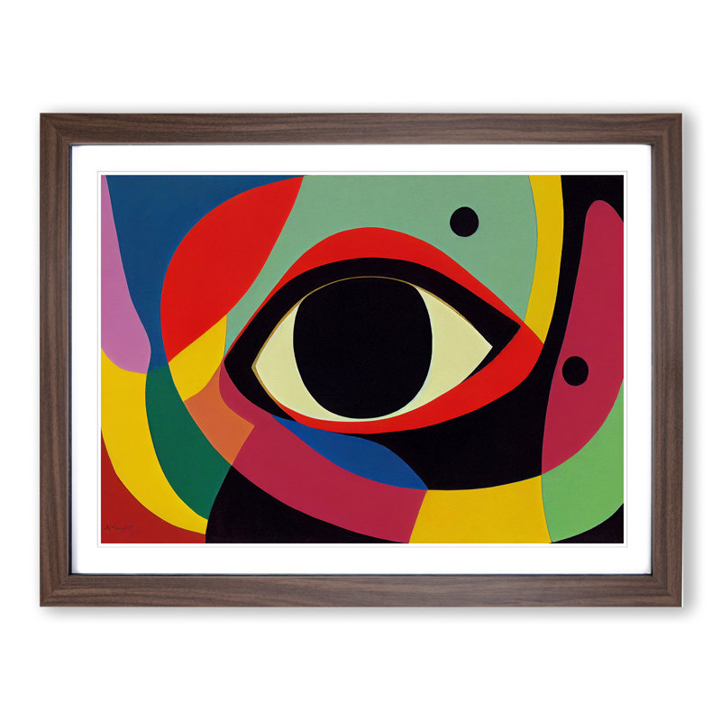 Colourful Abstract Eye Vol.4 - Framed Print, 25cm H x 34cm W x 2cm D, Walnut