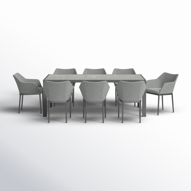 Inaya 82.68'' Rectangular 8 - Person Outdoor Dining Set with Cushions
