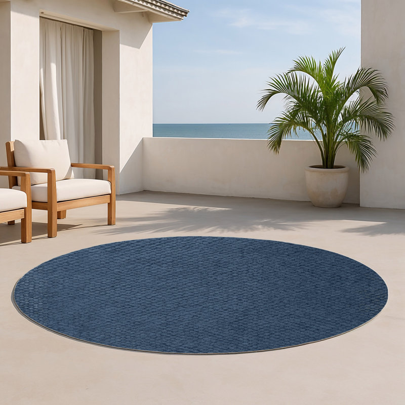 Tapis gris intérieur et extérieur Trellis, Rond 5 pi