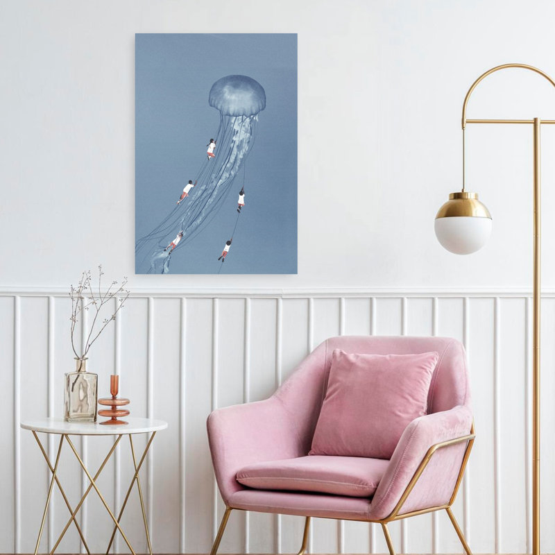 Art contemporain méduse, H 24 po x l 16 po