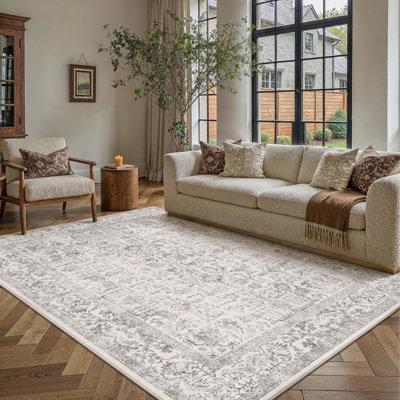 Tapis gris lavable Lilah