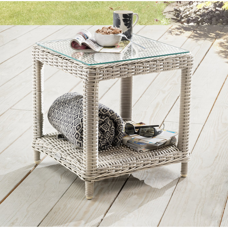 Kinney Rattan Coffee Table, White