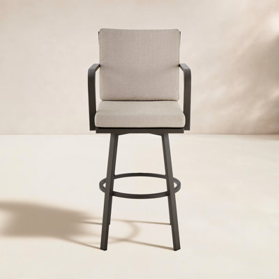 Cemalettin Aluminum Outdoor Stool with Cushion