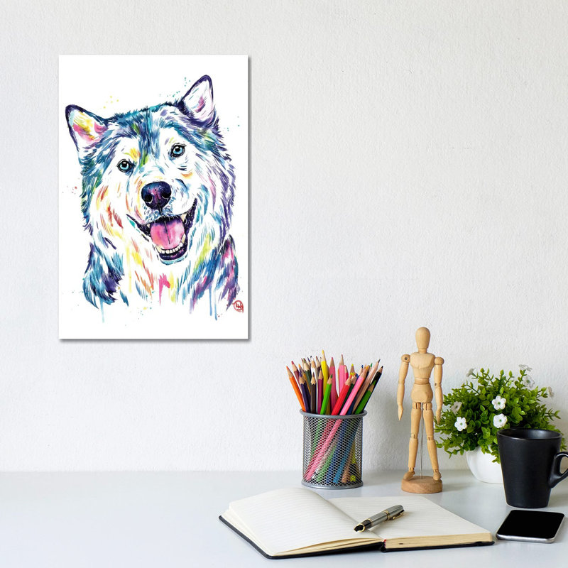 Siberian Husky by Lisa Whitehouse - Wrapped Canvas Painting, 30.48cm H x 20.32cm W x 1.91cm D