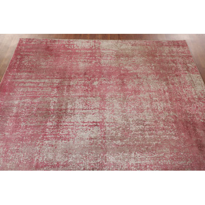 All-Over Pink Abstract Modern Area Rug 6x8
