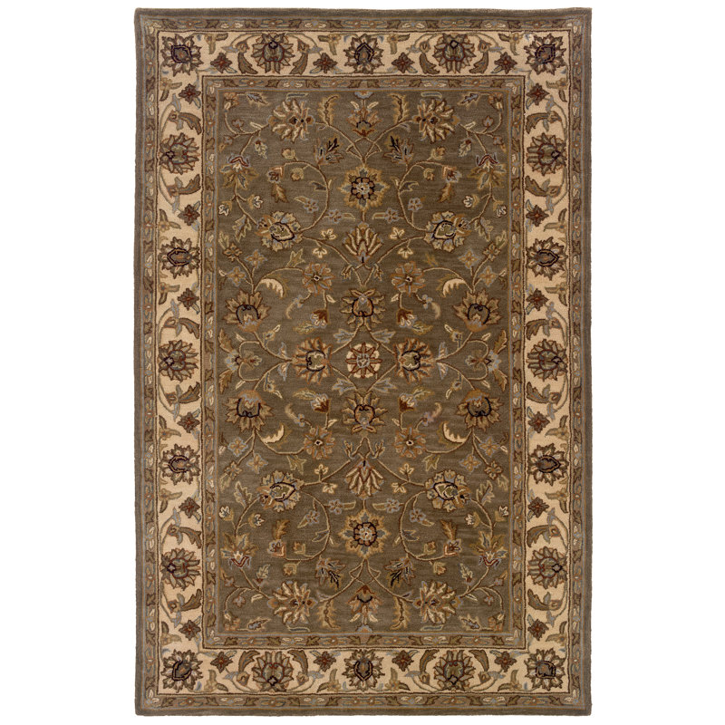Tapis vert / ivoire Heritage Heritage, 9 pi x 12 pi 9 po