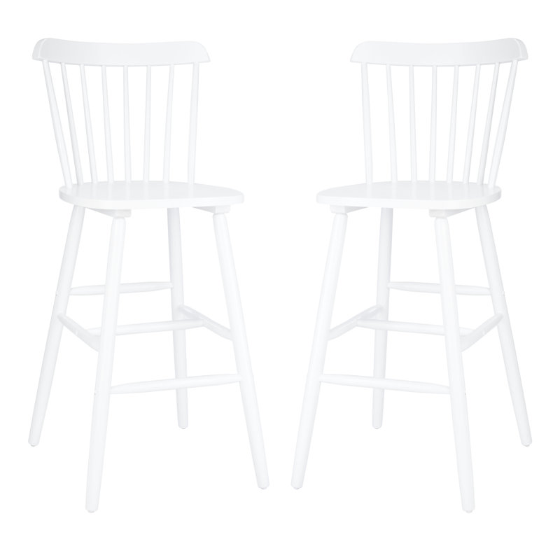 Solid Wood Counter Stool, White, Bar Stool (76.2cm Seat Height)