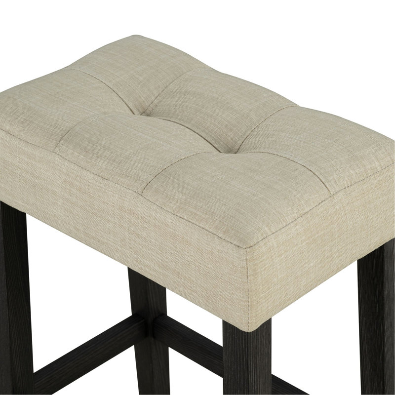Table de salle à manger brune 4 pièces ensemble de table de salle à manger unique avec 3 tabourets USB capitonnés Beige