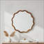 Miroir décoratif rond en bois massif ondulé de 24 po de couleur noyer noir, pour chambre à coucher, salle de bain, salon, entrée (couleur de bois de noyer noir) noir-597646060-597646055