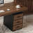 Nut-brown Rectangular Solid Wood Executive Desk with drawers desk