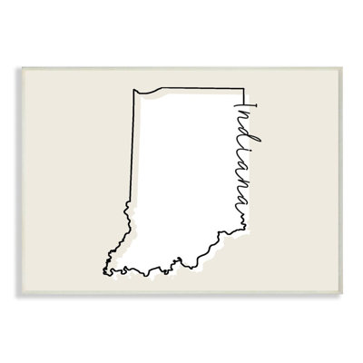 " Indiana Home State Map Neutral Design "