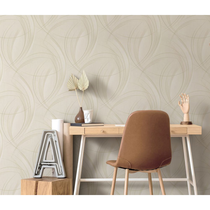 Rouleau de papier peint texturé L 33 pi x l 21 po, Taupe / paillettes claires