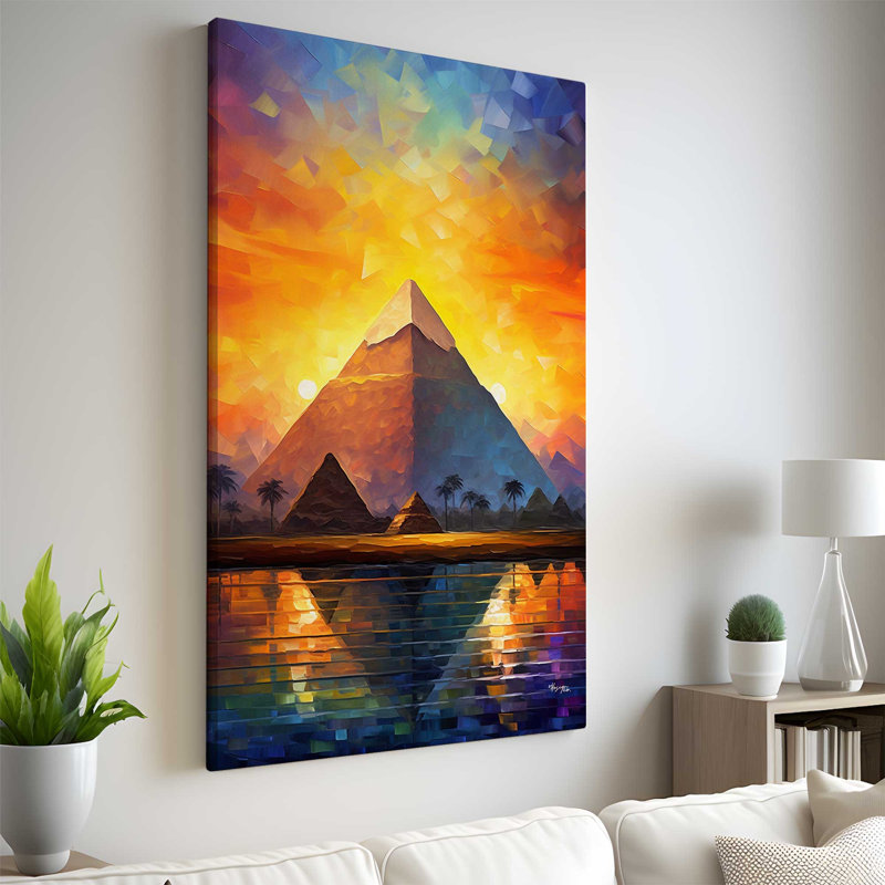 " The Great Pyramid Of Giza " Painting Print, 40" H x 24" W x 1.5" D