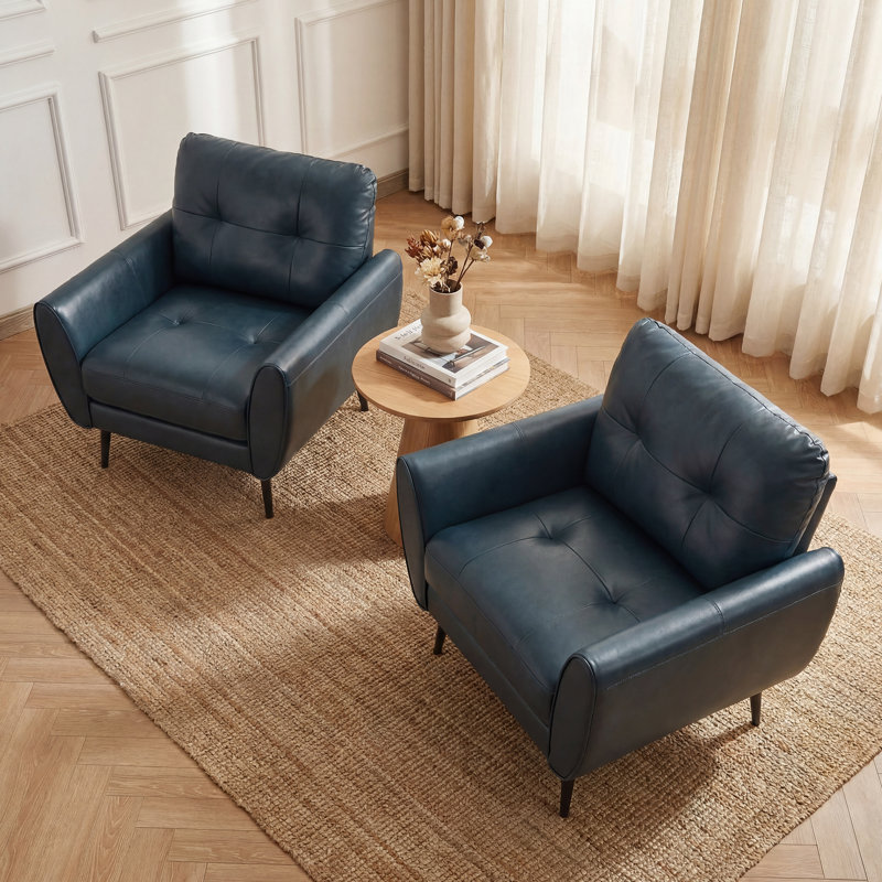 Corvo Faux Leather Armchair, Blue