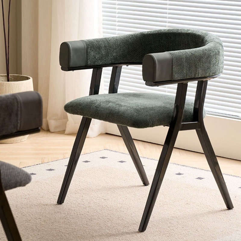 Chaise d'appoint verte à dossier bas (ensemble de 2)