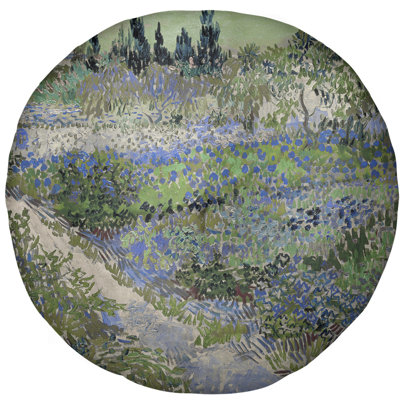 Coussin de plancher pfad gogh bluhender garten mit van van