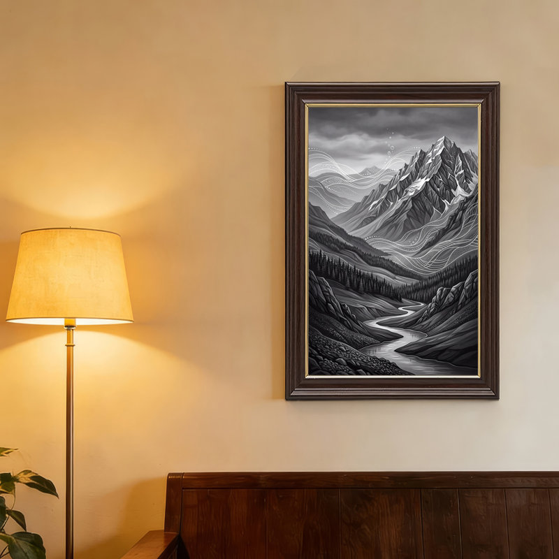 Art mural sur toile noir et blanc, 18"H x 12"W