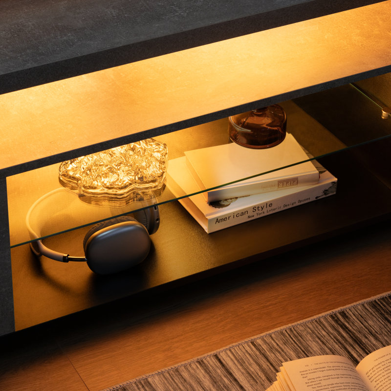 LED TV Stand White TV Stands for Living Room Modern TV Stand with Storage for 65/70/75 inche TVs Entertainment Center for Living Room