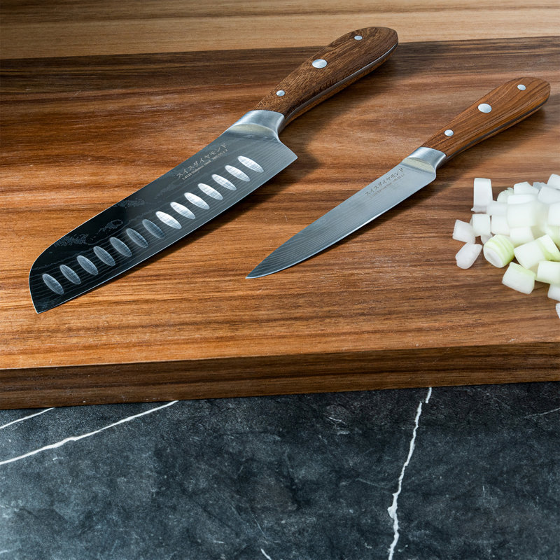 Swiss Diamond Damascus Santoku/Paring Knife Set