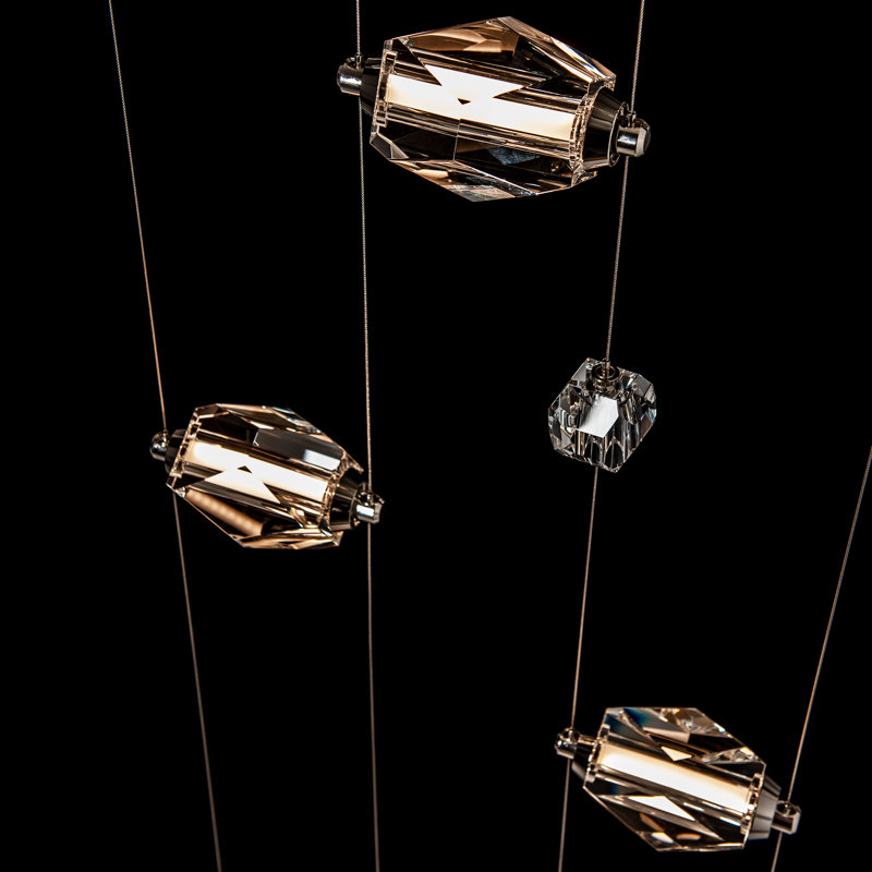 Gatsby 5-Light Floor to Ceiling Plug-In LED Lamp, Modern Brass