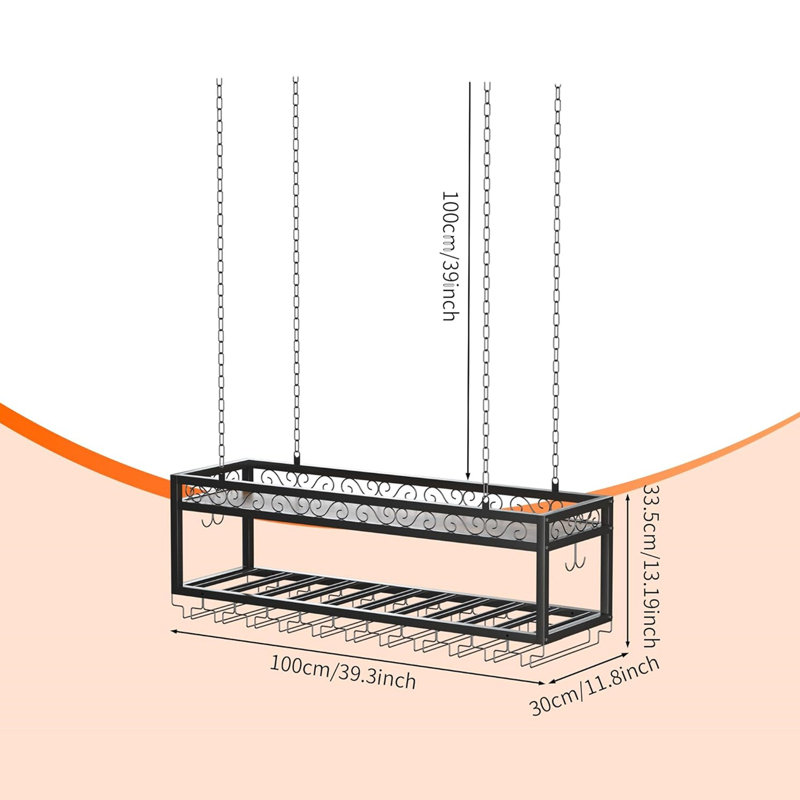 Wine Bottle & Glass Rack Black