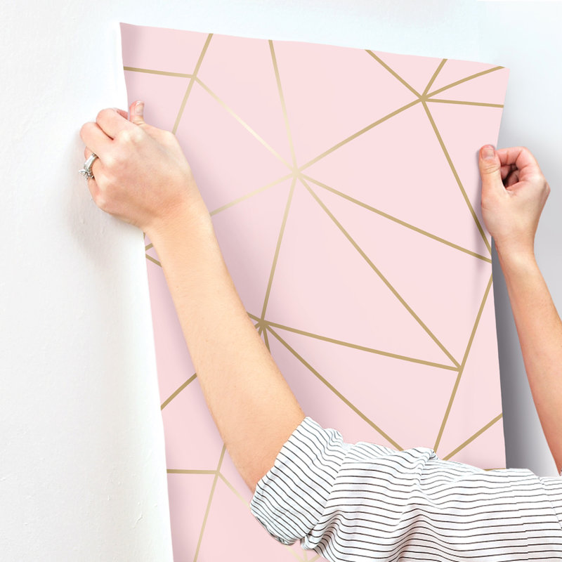 Metallic Geo Pink Triangles Wallpaper