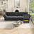118" Velvet Modular Storage Sofa, 4-seater Convertible Couch With 1 Ottoman-1075180626