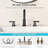 Modern 8 In. Widespread Double Handle Bathroom Faucet 3-Holes With Pop-Up Drain Assembly-116078872