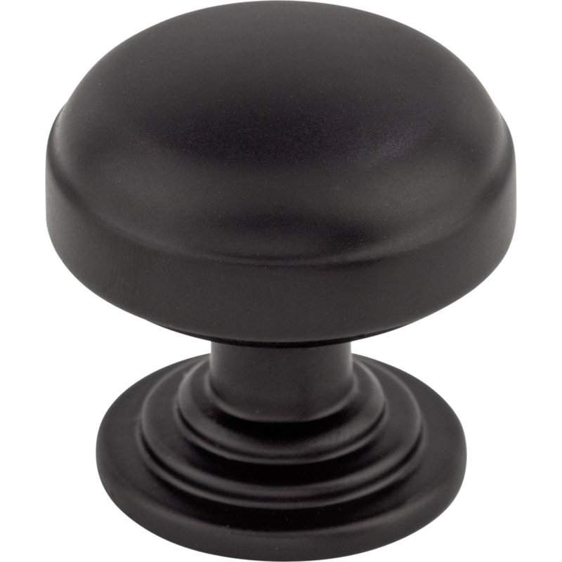 Ellis 1 1/4" Length Mushroom Knob, Flat Black
