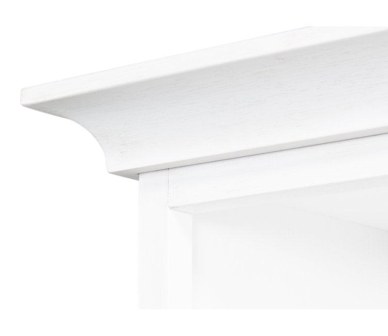 Solid Wood Bookcase, White