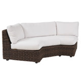 Kilimanjaro 88.5" Wide Outdoor Wicker Curved Patio Sofa with Sunbrella Cushions