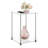 Beckett Square Glass End Table with Stainless Steel Metal Poles