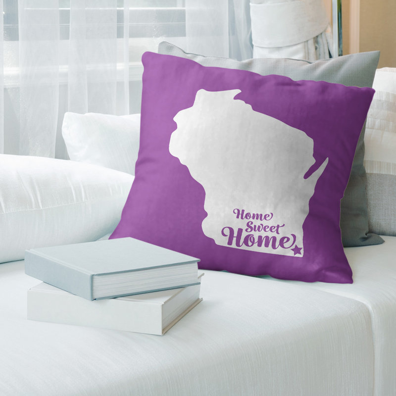 Coussin doux home, Kenosha, 26 po x 26 po, Violet