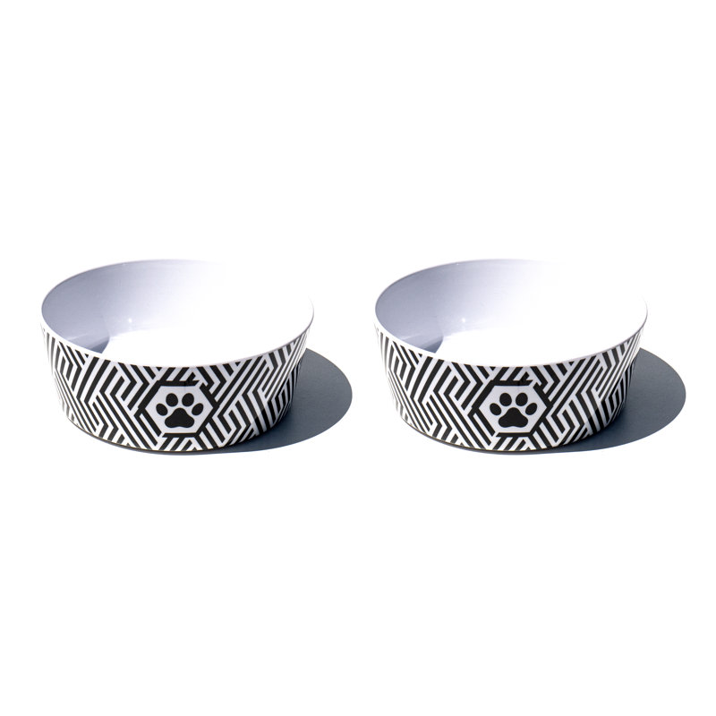 Bol pour animal de compagnie noir et blanc, Moyen (3 tasses)