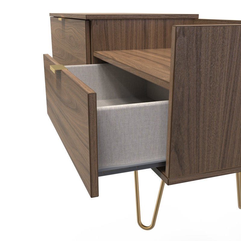 Taeyah TV Console Unit, Dark Brown Wood