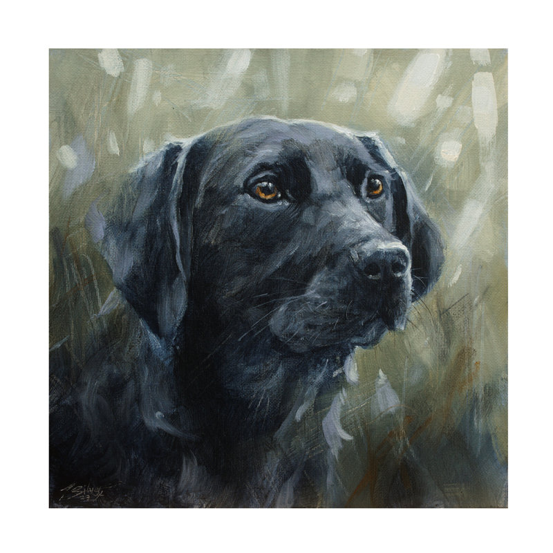 Art sur toile, Labrador noir, Labrador noir, H 18 po x l 18 po