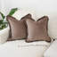 Housse de coussin décorative en velours à franges marron chocolat 45 cm-128725457-128725459