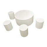 Ensemble de 5 tables basses rondes modernes à rayures