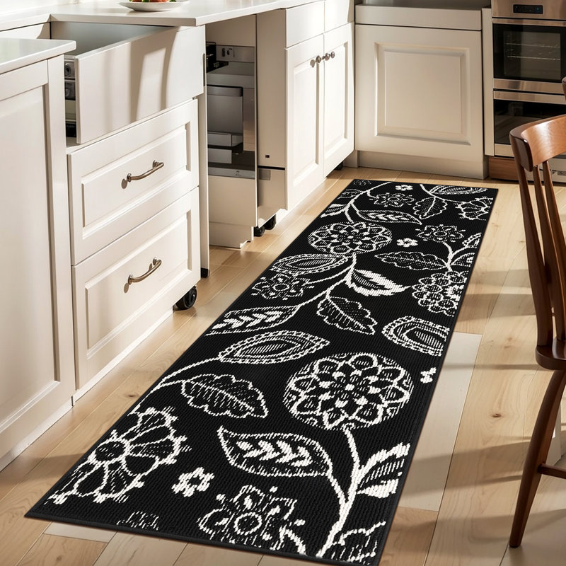 Tapis de salle de lavage 2 × 6 pieds, Noir