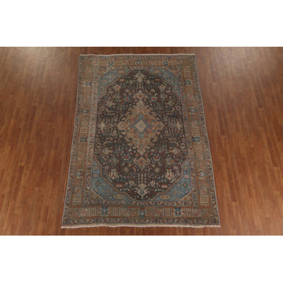Gray Over-Dyed Traditional Area Rug 7x10
