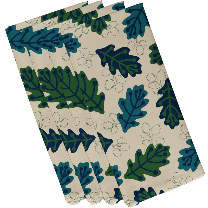 Zeman Polyester Floral Square Napkin, Blue