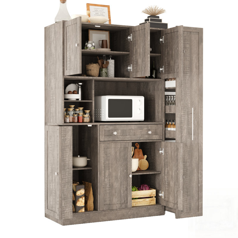 Armoire de cuisine avec huche, Brun
