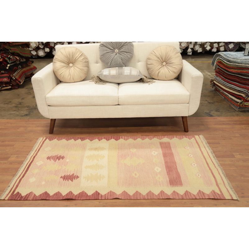 Tapis kilim en laine à motif géométrique Subtle Earth Tones 3 x 5