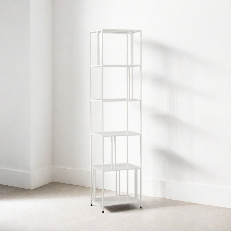 A beautiful and high-quality bookcase, (5 Shelves) 74.8"H x 17.7"W x 13.7"D, White