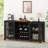 55" Bar Cabinet with Wine Storage and Glass Holder, Modern Bar Cabinet & Coffee Bar Station for Dining Room, Living Room-1237831653