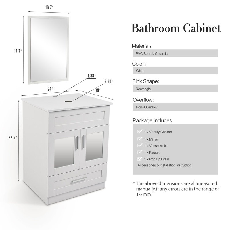Bevilacqua 24'' Single Bathroom Vanity with Plastic Top, Brown