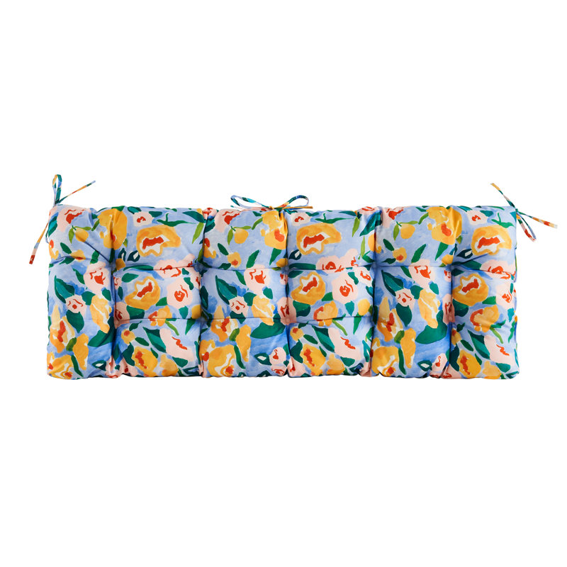 Coussin de siège d'extérieur, Jaune/bleu