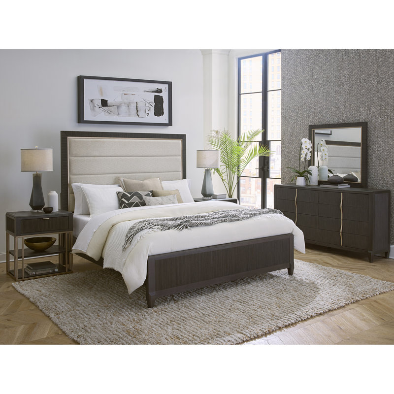 West End Loft Open Shelf Nightstand with Storage Drawer