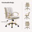 Chaise de bureau inclinable et pivotante en cuir véritable moderne H 40 po-117173332