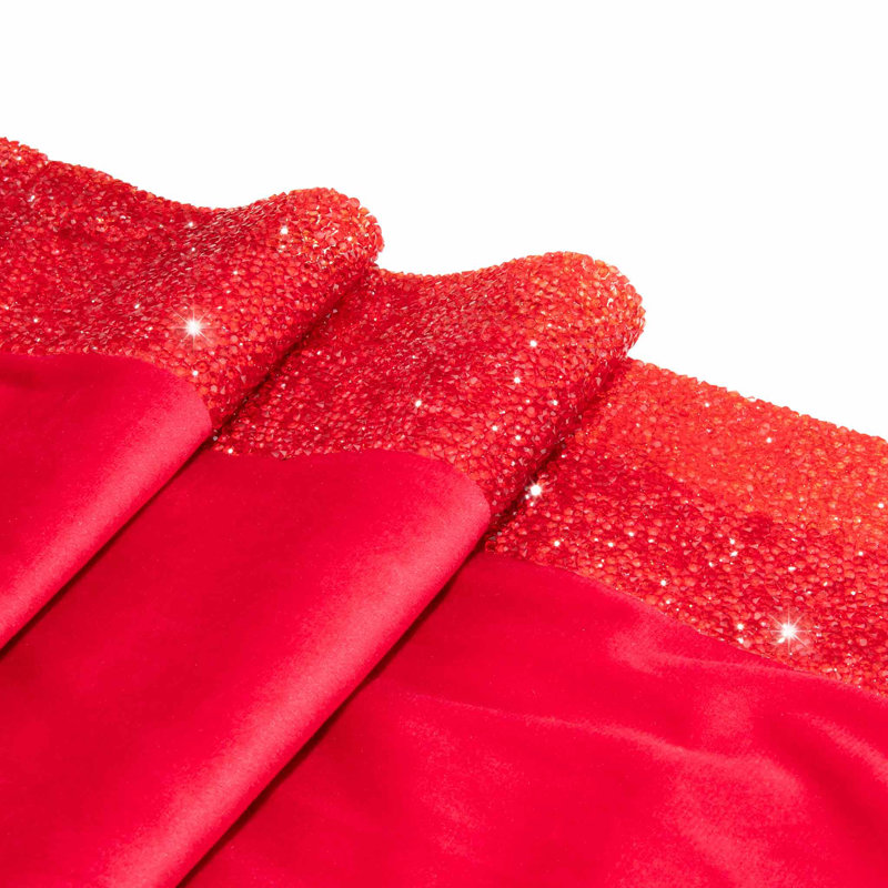 Chemin de table Sparkles Home Décoration décorative 72 po x 13 po, Rouge